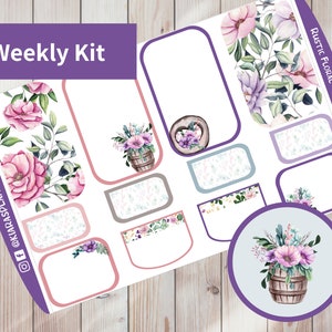 Rustic Floral - Printable Weekly Sticker Kit for Happy Planner Classic ...