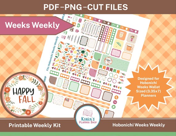 Happy Fall Hobonichi Weeks Printable Weekly Sticker Kit - Etsy