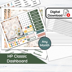 Painel HP Classic - Kit de adesivos para painel imprimíveis April Daisy para Happy Planner Classic (7x9,25) Kit BF4