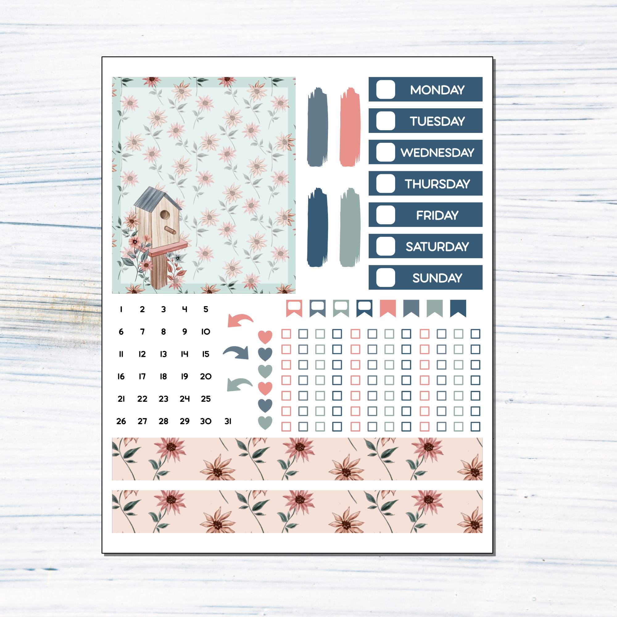 7x9 Compact Vertical - Floral Fall Printable Compact Vertical Sticker ...