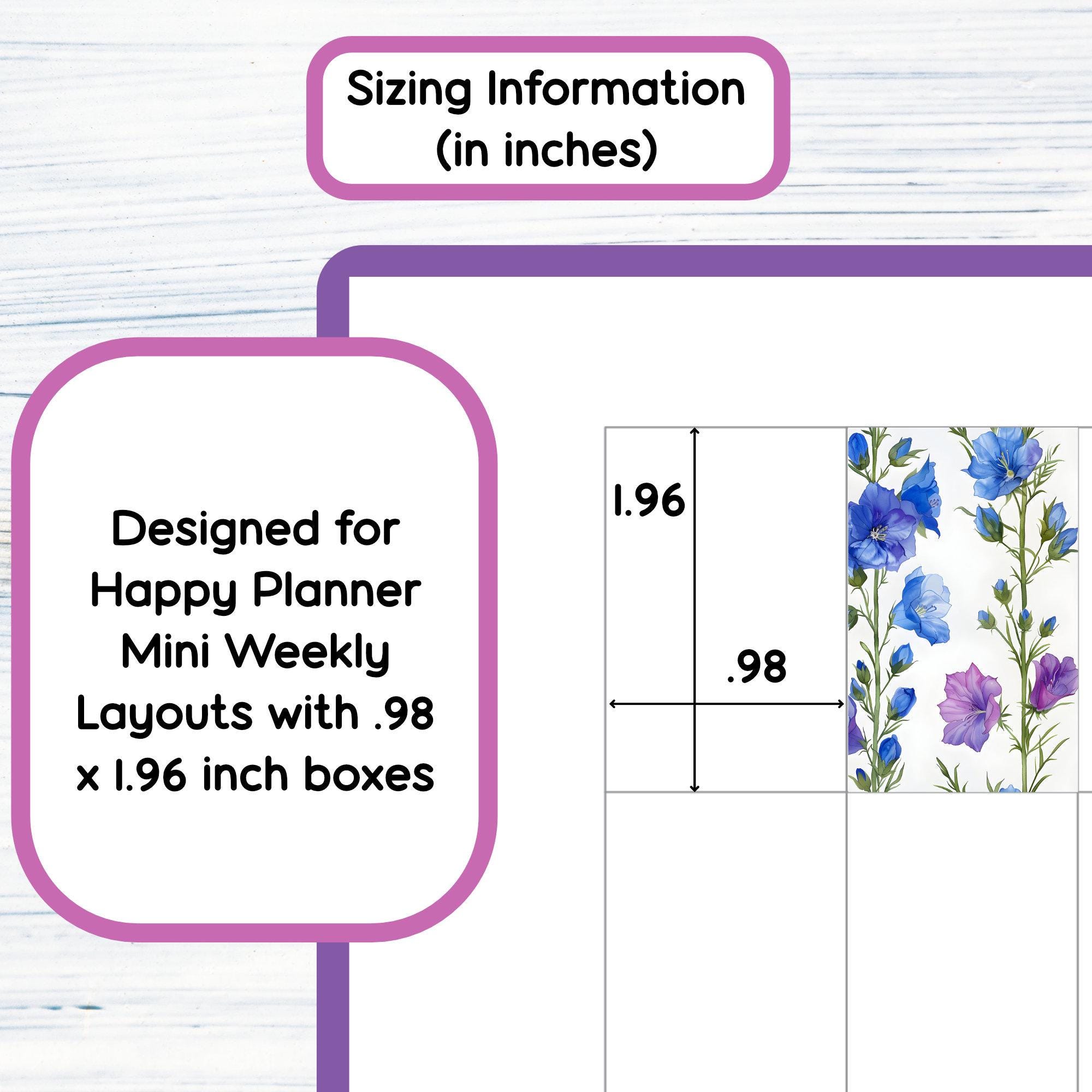 HP Mini Weekly - July Larkspur Printable Weekly Sticker Kit for Happy ...
