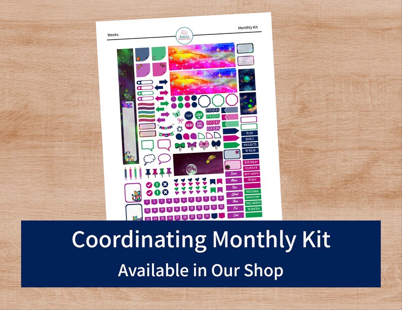 Galaxy Cats Hobonichi Weeks Printable Weekly Sticker Kit - Etsy