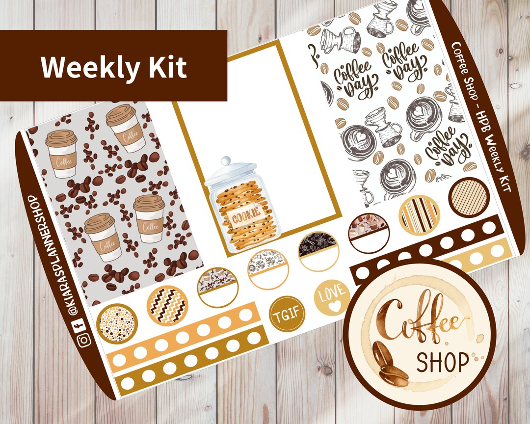 Coffee Shop - Printable Weekly Sticker Kit for Happy Planner BIG ...