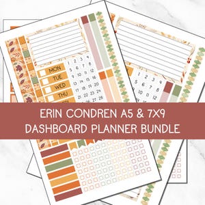 KIT 216 | Cozy Fall - Erin Condren 7x9 & A5 Dashboard Planner Bundle | Digital Download | 2025-2026 / 2026-2027