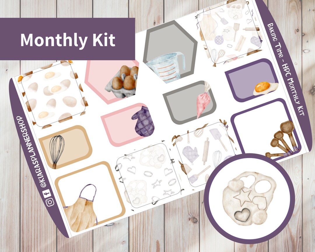 Baking Time - Printable Monthly Sticker Kit for Happy Planner Classic (BTHPCM) (7x9.25) - Etsy