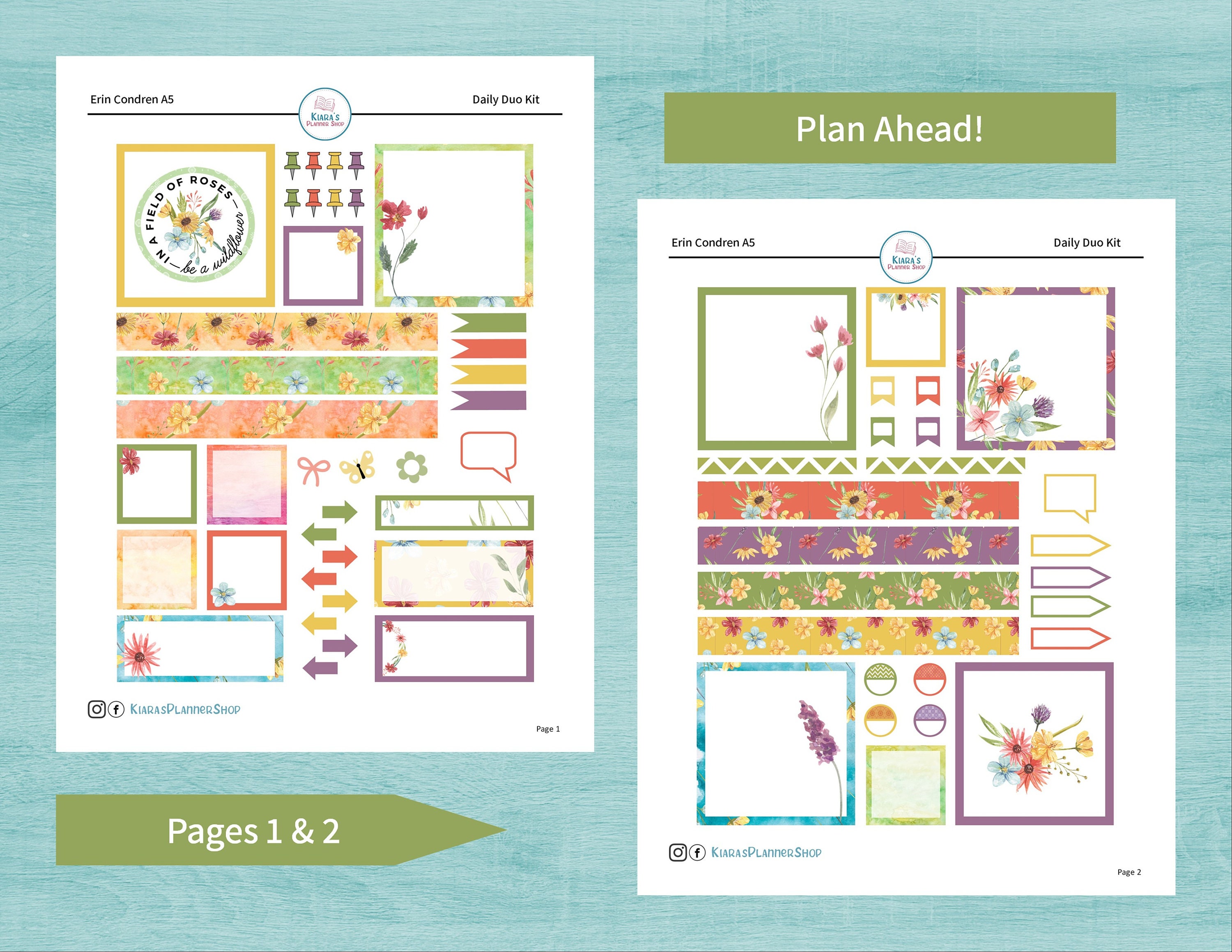 Wildflowers Assorted A5 LifePlanner™ Sticker Pack