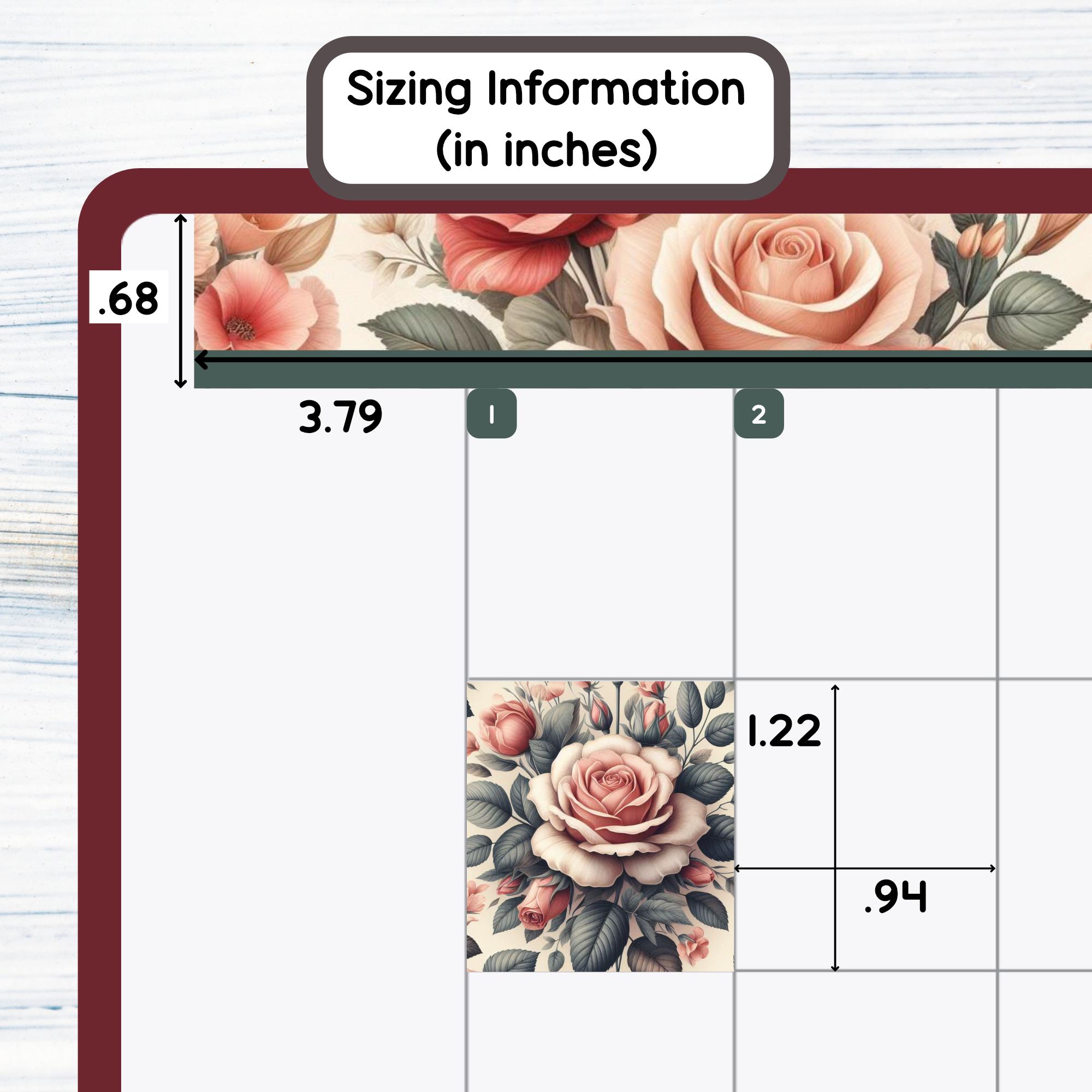 HP Mini Monthly - June Roses Printable Monthly Sticker Kit for Happy ...