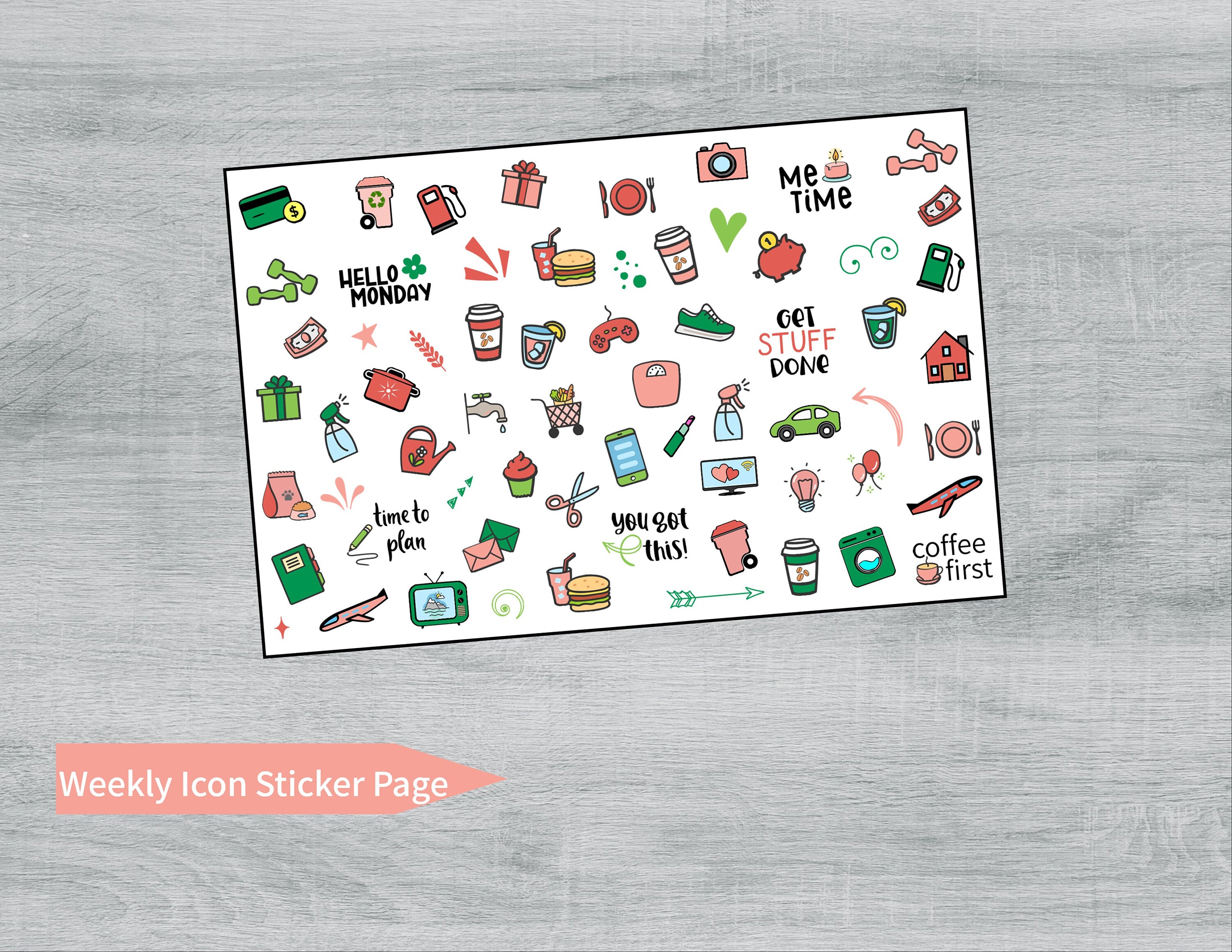 Watermelons Printable Weekly Sticker Kit for Happy Planner - Etsy