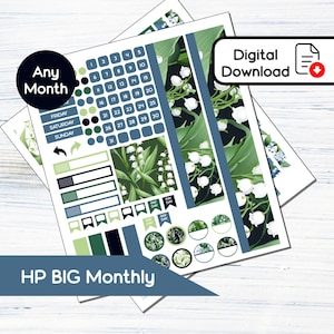 HP BIG Monthly - Mai Maiglöckchen Printable Monthly Sticker Kit für Happy Planner BIG (8.5x11) Kit BF5