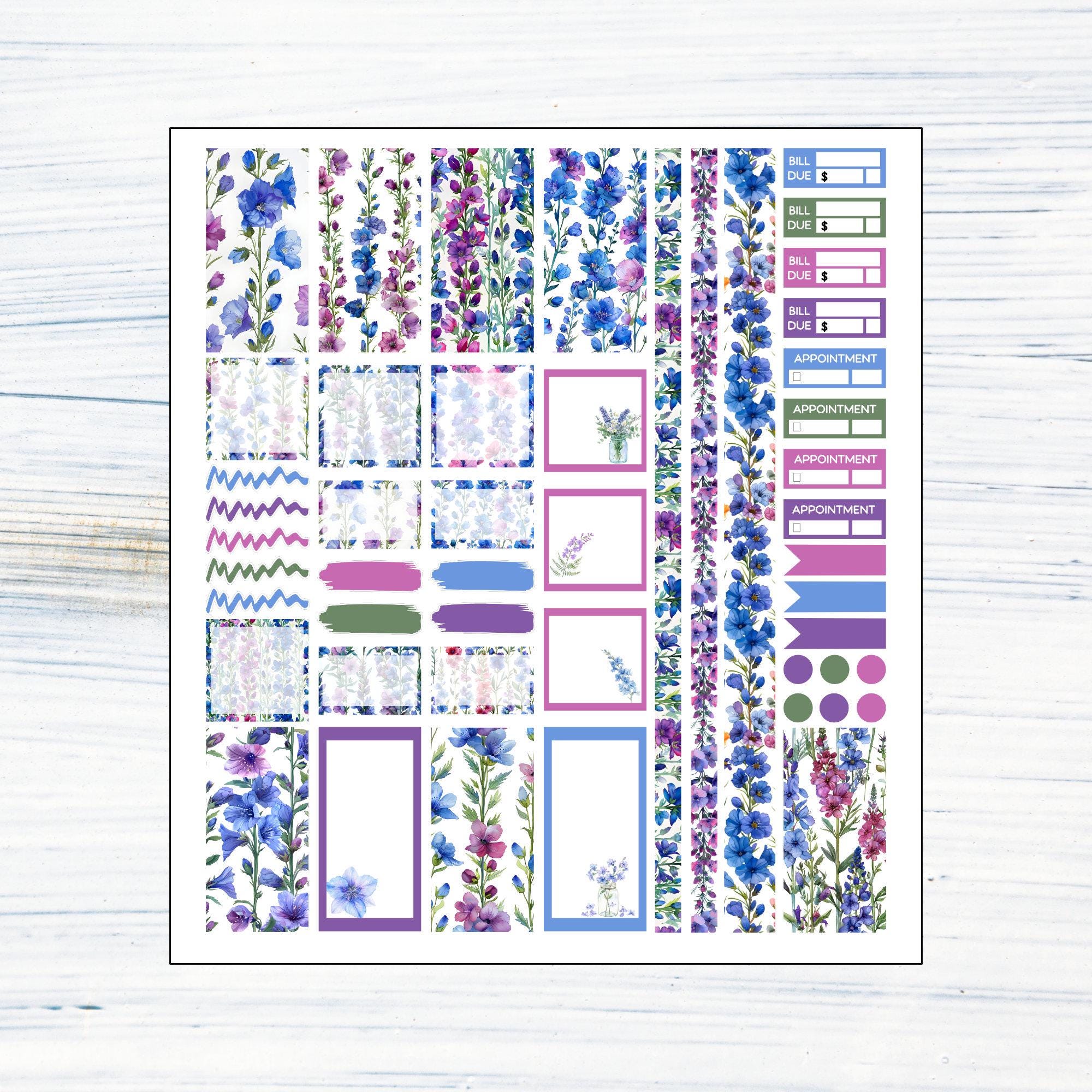 HP Mini Weekly - July Larkspur Printable Weekly Sticker Kit for Happy ...