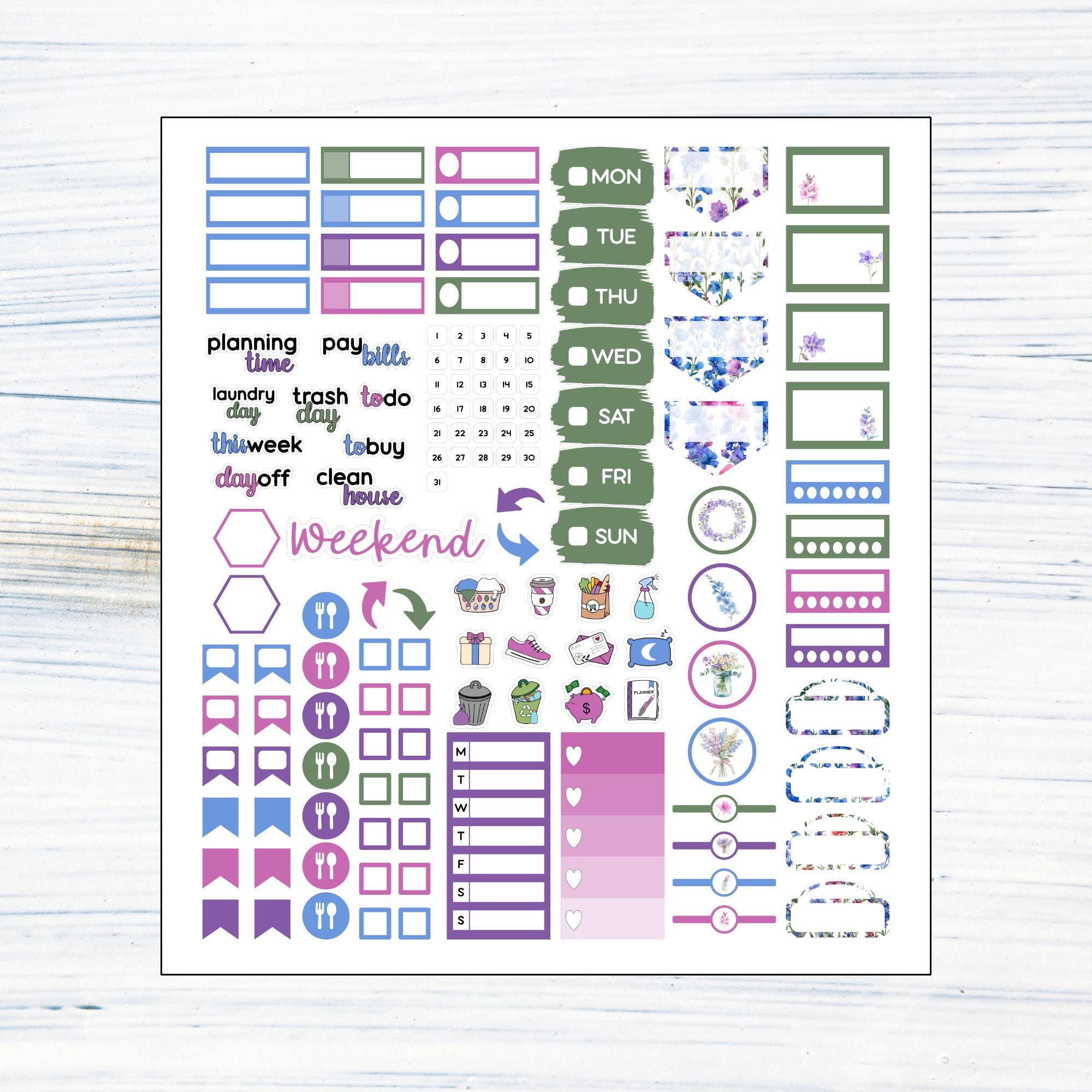 HP Mini Weekly - July Larkspur Printable Weekly Sticker Kit for Happy ...