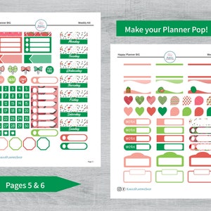 Watermelons Printable Weekly Sticker Kit for Happy Planner BIG WMHPBW 8 ...