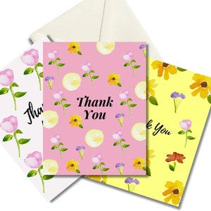 Thank You Assorted Floral Card Set