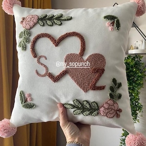 Love Letter Punch Kissen • Strukturkissen • Kissenbezug • Kissenbezug • Quaste Kissen • Kissen • Dekoratives Kissen • 40 * 40 cm •