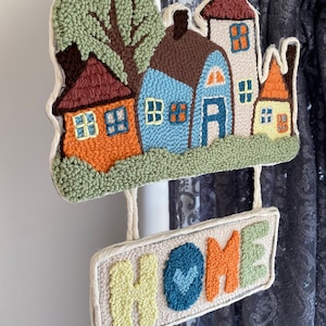 Punch Door Decor, Welcome Door Sign, Home Hanger, Punch Needle Welcome Decor, Housewarming Gift, Front Door Decor
