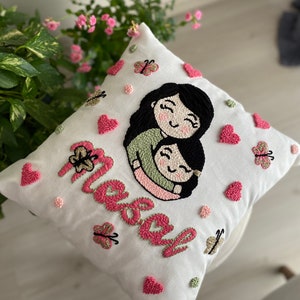 Mother Love Pillow Textured Pillow Pillow Case Pillowcase Tassel Pillow Pillow Decorative Pillow 1616Inch image 3