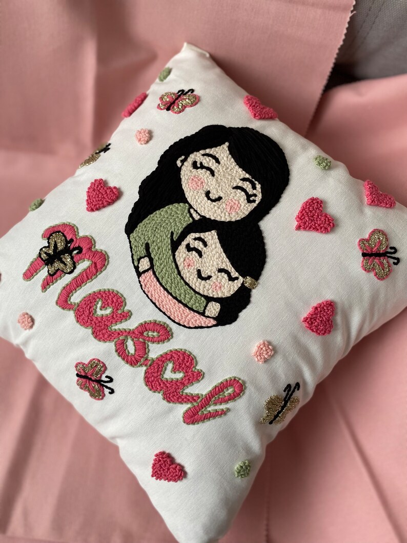 Mother Love Pillow Textured Pillow Pillow Case Pillowcase Tassel Pillow Pillow Decorative Pillow 1616Inch image 2
