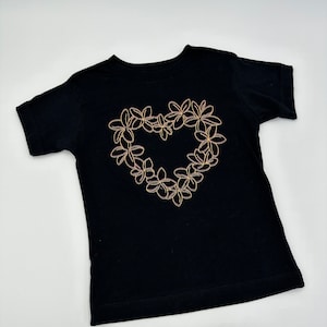 Plumeria Lei Shirt for Kids Plumeria Flower Tee for Toddler Hawaii Plumeria Embroidery Heart Plumeria Lei Flower Hawaiian Shirt for Kids