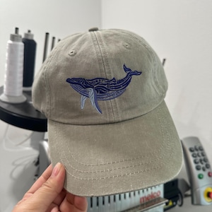 Whale Hat Embroidered Humpback Whale Hat Hawaii Kohola Hat Whale Cap Humpback Hat Blue Whale Hat Maui Whale Season Baseball Cap Whale Ocean
