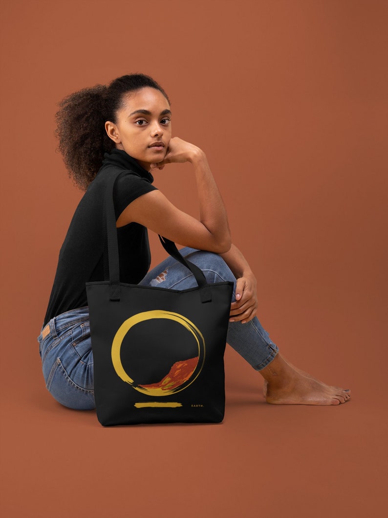 White Evil Eye and Pyramid Organic Canvas Tote Bag