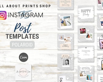 Instagram Template Canva Editable, Instagram Post Story, Frame, Blog Notification, Quotes, Engagement | 35 Post Templates | Polaroid Design