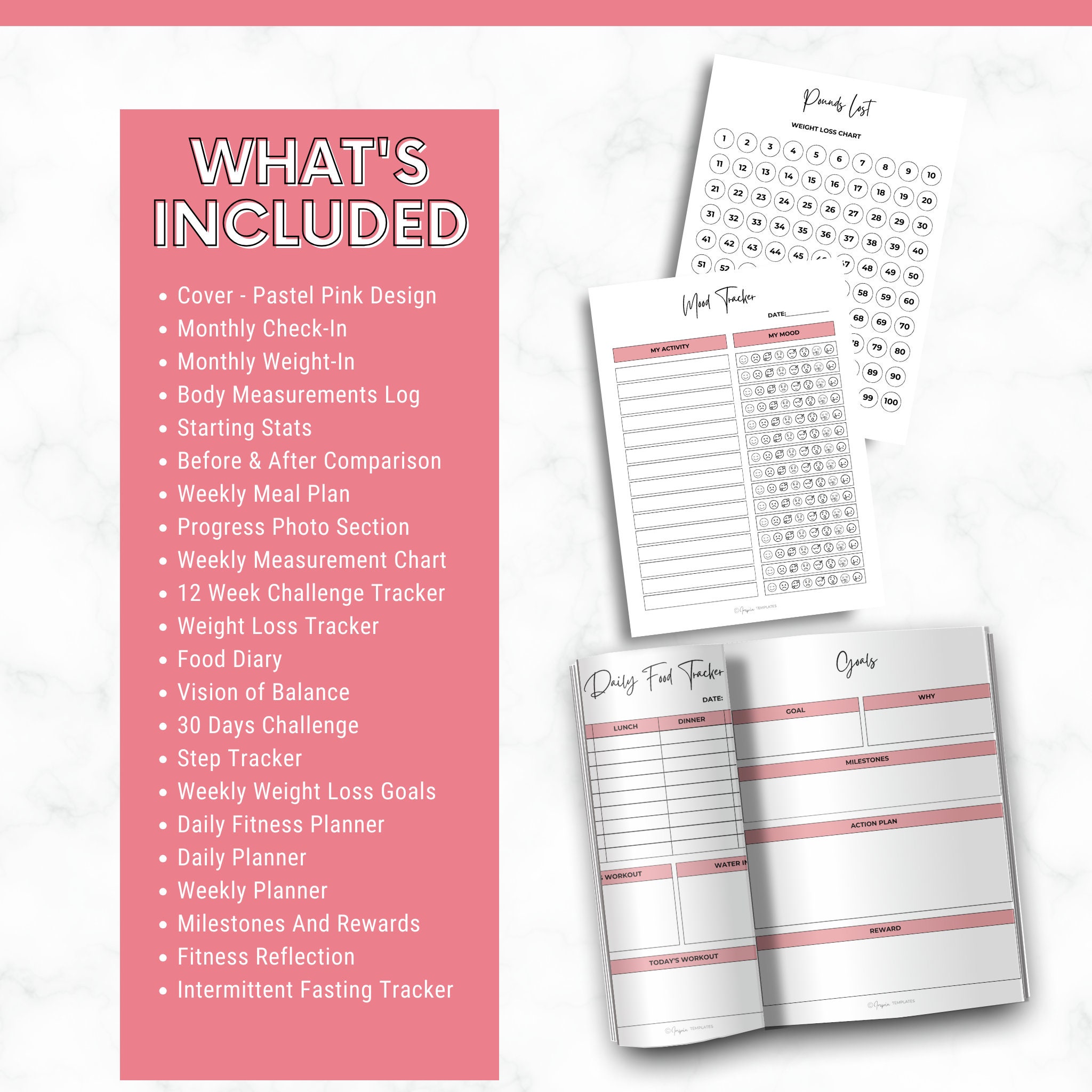 Ultimate Weight Loss Planner Printable Bundle - Comprehensive Fitness ...