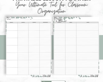 Teacher Lesson Planner | Weekly, Monthly Lesson Plans | Teacher Organizer, Plan Book | Printable PDF Planner for Educators