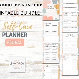 Self Care Planner Self Care Checkliste Self-Care Journal | Planer Einsätze | 50 einzigartige Seiten | Letter, A4, A5, Happy Planner | Blumenmuster
