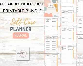 Self Care Planner Self Care Checklist Self-Care Journal | Planner Inserts | 50 Unique Pages | Letter, A4, A5, Happy Planner | Floral Design