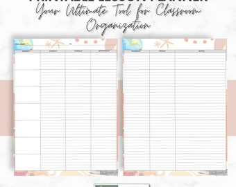Teacher Lesson Planner | Weekly, Monthly Lesson Plans | Teacher Organizer, Plan Book | Printable PDF Planner for Educators