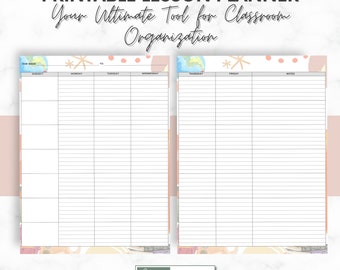 Teacher Lesson Planner | Weekly, Monthly Lesson Plans | Teacher Organizer, Plan Book | Printable PDF Planner for Educators