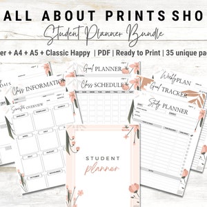 Student Planner, Study Planner Printable | Academic Planner Inserts ...