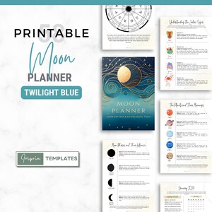 Moon Planner Printable - 4 Sizes (Letter, A5, A4, Happy Planner) - Cosmic Guide for Astrology Lovers - Non-Editable