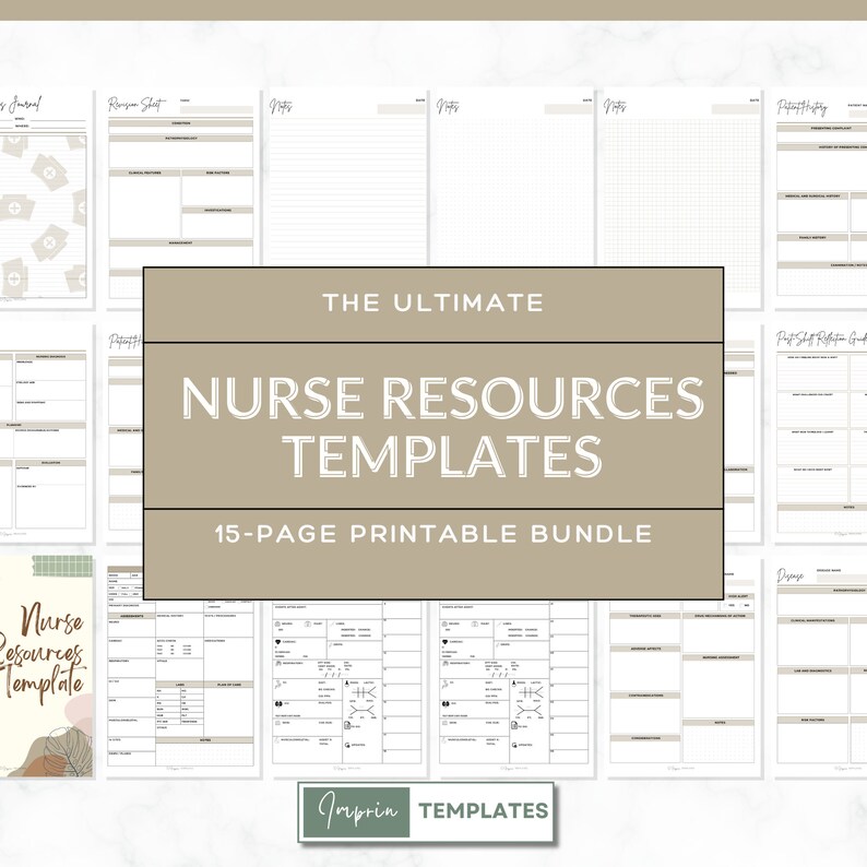 Nurse Task Layout Nurse Planner Printable - Watercolor Medical Organizer, Nursing Shift ...
