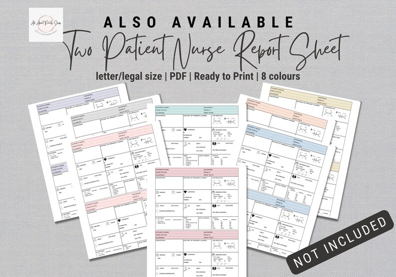 2 Patient Nurse Report Sheet Editable CVICU Report Sheet Etsy