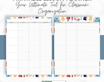 Teacher Lesson Planner | Weekly, Monthly Lesson Plans | Teacher Organizer, Plan Book | Printable PDF Planner for Educators