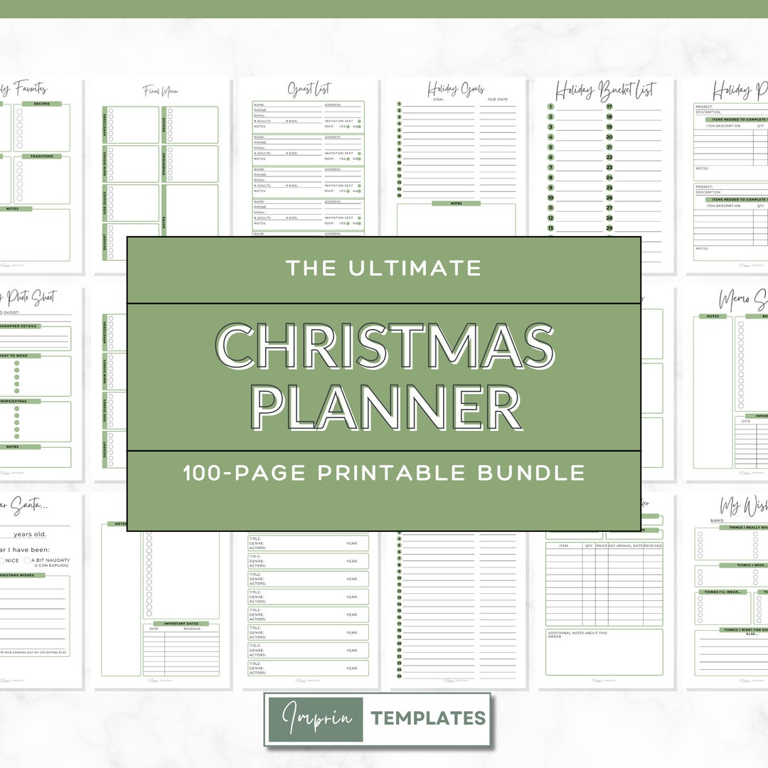 Christmas Planner Printable 2023 - Holiday Organizer, Digital Download ...