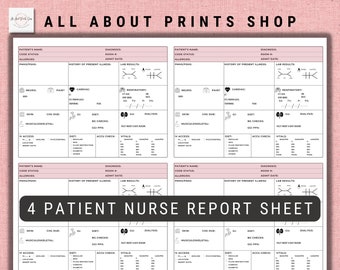 nursing report sheet cardiac 4 Patient Nurse Report Sheet | CVICU Report Sheet | Medsurg Report Sheet | SBAR RN | Ready to Print | 8 Different Colors | Letter Size