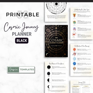 Cosmic Journey Astrology Planner Printable - 4 Sizes (Letter, A5, A4, Happy Planner) - Cosmic Guide for Astrology Lovers - Non-Editable