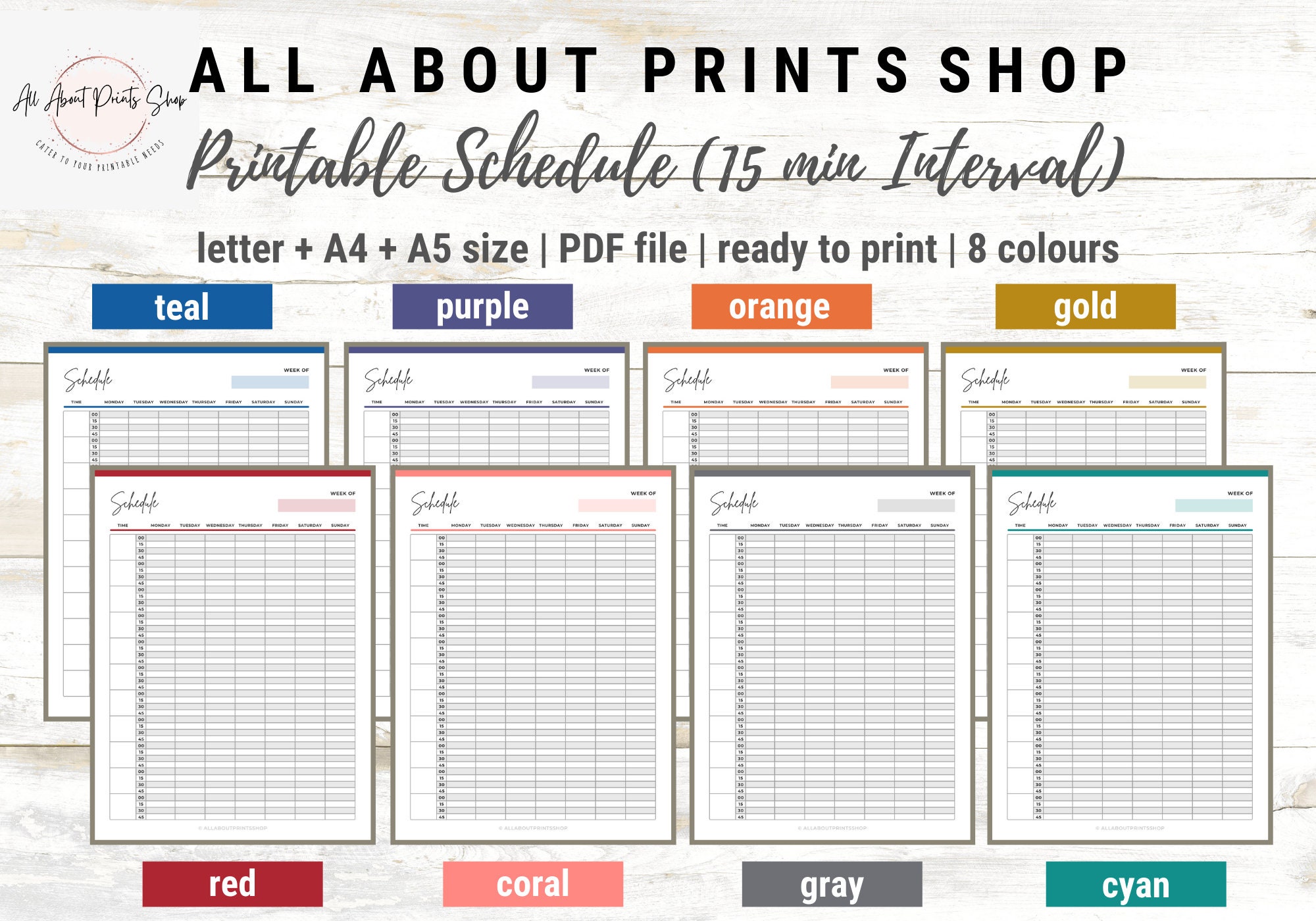 Blank Hour Printable Appointment Book 15 Minute Increments - Etsy