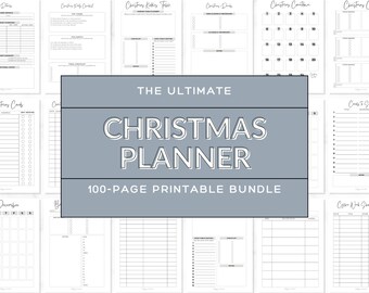 Weihnachtsplaner zum Ausdrucken 2023 - Ultimativer Feiertagsorganisator in A4, A5, Letter und Happy Planner Größen, 100 einzigartige Seiten