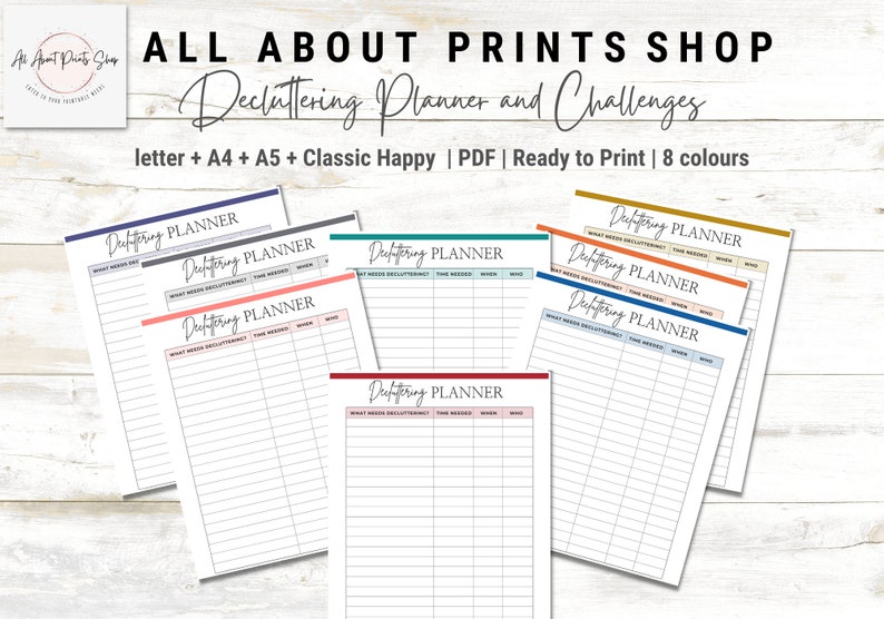 Printable Declutter Color Declutter Planner Printable, Declutter Challenges, Declutter Checklist ...