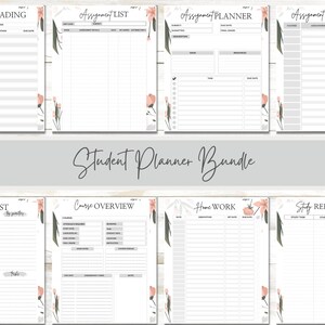 Student Planner, Study Planner Printable | Academic Planner Inserts ...