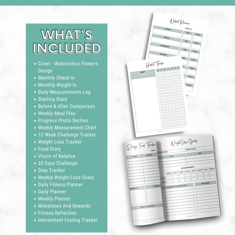 Ultimate Weight Loss Planner Printable Bundle - Comprehensive Fitness ...