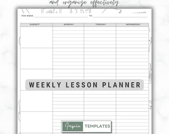 Teacher Lesson Planner | Weekly, Monthly Lesson Plans | Teacher Organizer, Plan Book | Printable PDF Planner for Educators