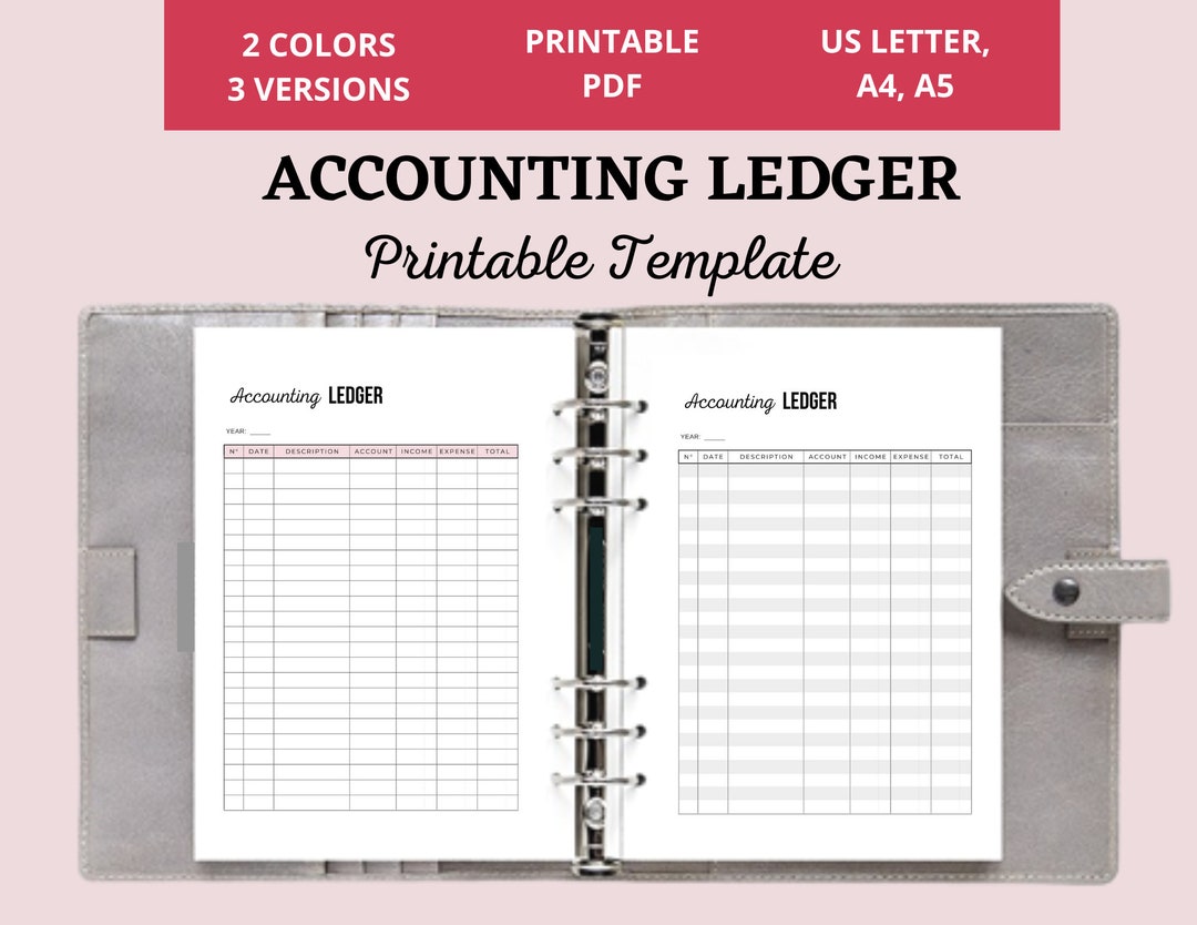 Accounting Ledger Printable, Accounting Ledger Interior, Ledger Book ...