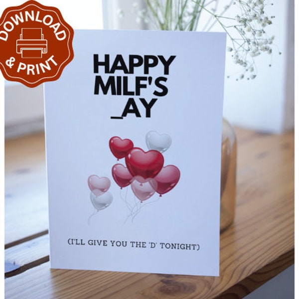 Printable Mothers Day Card from Husband , Funny Mothers Day Card For Wife , Happy Mothers Day Card To Print A4 US Letter Greeting Card