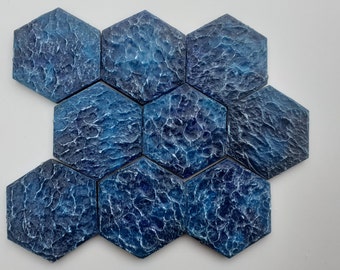 Hand-made Terraforming Mars 3D ocean tiles - set of 9