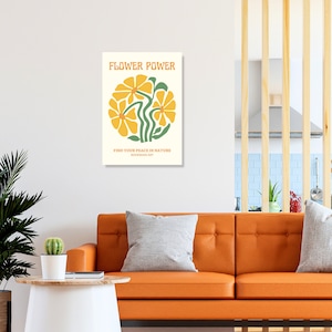 Póster de flor en un jarrón para decoración del hogar, Póster de pared botánico, Decoración de estilo boho de arte floral boho digital del mercado de flores