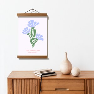 Flor en un cartel de jarrón para la decoración del hogar, cartel de pared botánica, mercado de flores digital amanecer boho flor arte decoración estilo boho